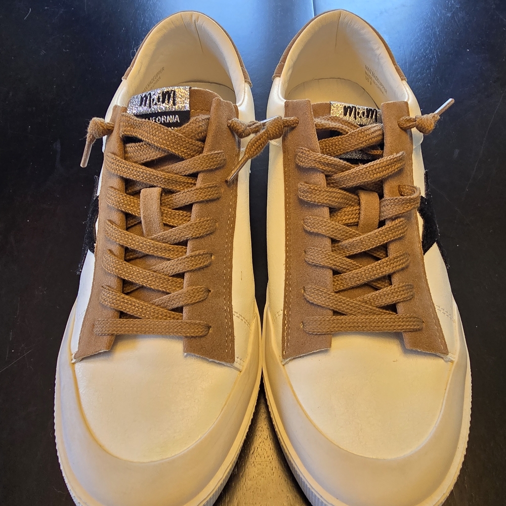 MNMN California Star Accent‎ White Brown Black Casual Sneakers Women's Size 9